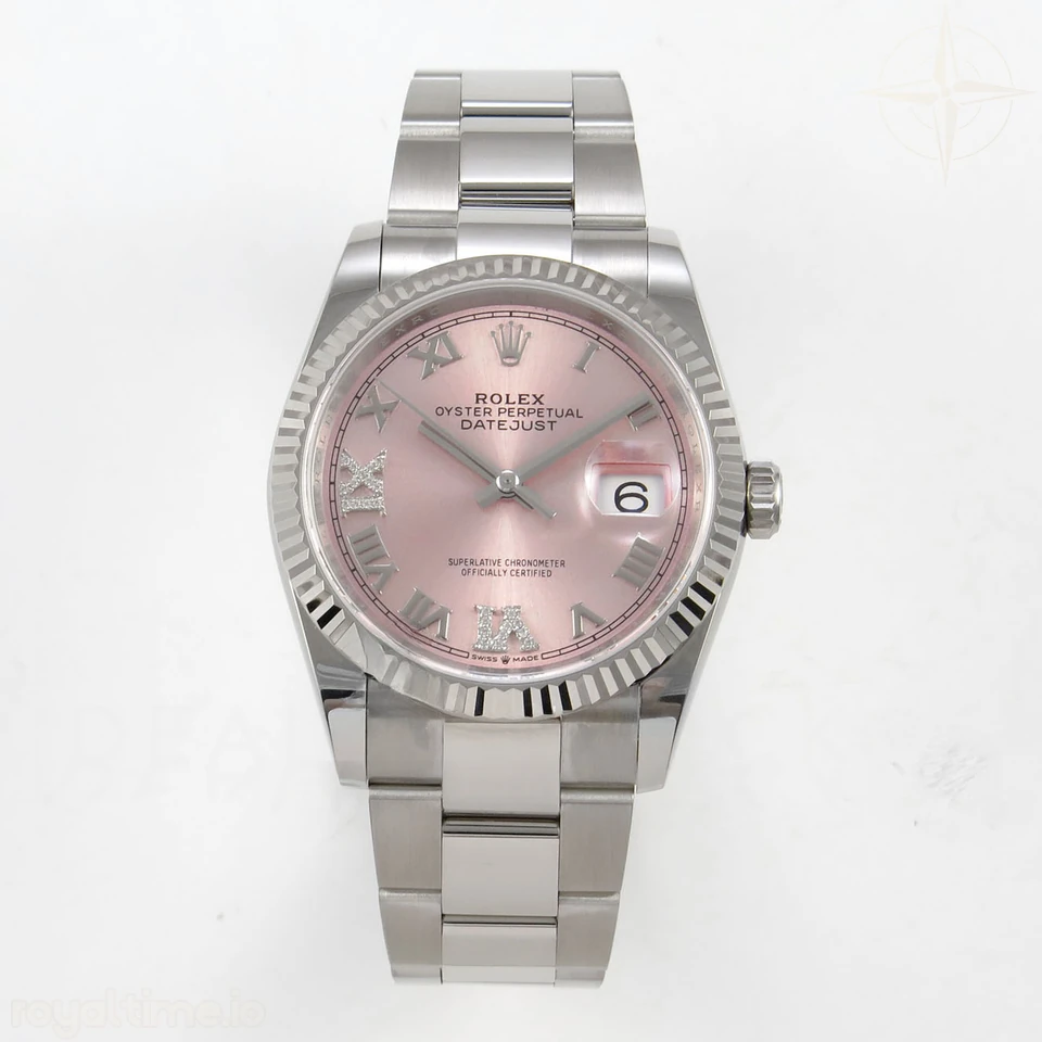 Rolex DateJust 36 SS 126234 ARF Pink Roman Dial on Oyster Bracelet DD3235
