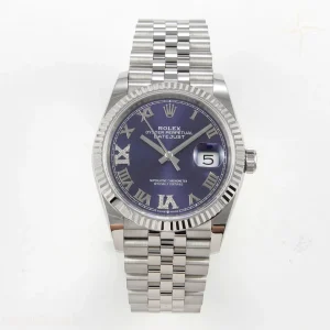 Rolex DateJust 36 SS 126234 ARF Purple Diamond Roman Dial on Jubilee Bracelet DD3235
