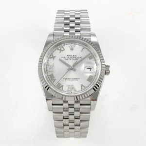 Rolex DateJust 36 SS 126234 ARF Silver Diamond Roman Dial on Jubilee Bracelet DD3235