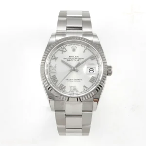Rolex DateJust 36 SS 126234 ARF Silver Diamond Roman Dial on Oyster Bracelet DD3235
