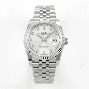Rolex DateJust 36 SS 126234 ARF Silver Diamonds Dial on Jubilee Bracelet DD3235
