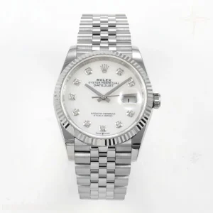 Rolex DateJust 36 SS 126234 ARF White MOP Diamonds Dial on Jubilee Bracelet DD3235