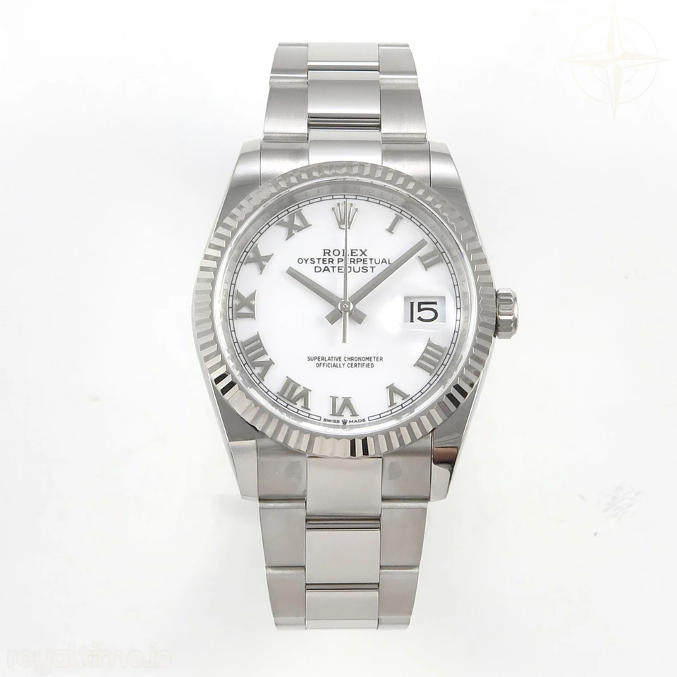 Rolex DateJust 36 SS 126234 ARF White Roman Dial on Oyster Bracelet DD3235
