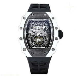 Richard Mille RM 021-02 Tourbillon Aerodyne on White Quartz on Black Rubber Strap