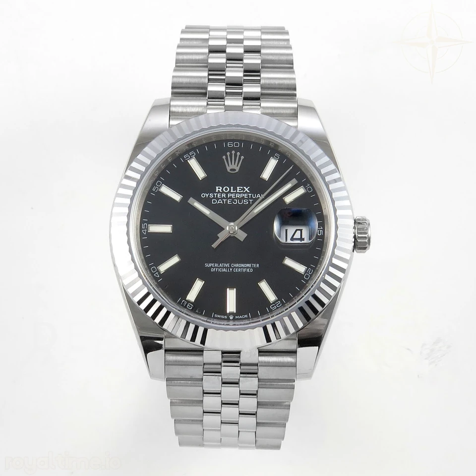 Rolex DateJust 41 126334 904L SS SCF Black Dial on Jubilee Bracelet VR3235