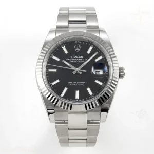 Rolex DateJust 41 126334 904L SS SCF Black Dial on Oyster Bracelet VR3235