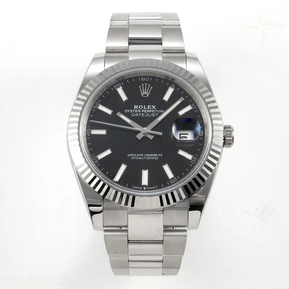 Rolex DateJust 41 126334 904L SS SCF Black Dial on Oyster Bracelet VR3235