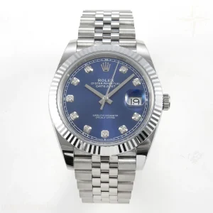 Rolex DateJust 41 126334 904L SS SCF Blue Diamonds Dial on Jubilee Bracelet VR3235