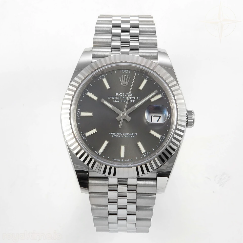 Rolex DateJust 41 126334 904L SS SCF Gray Dial on Jubilee Bracelet VR3235