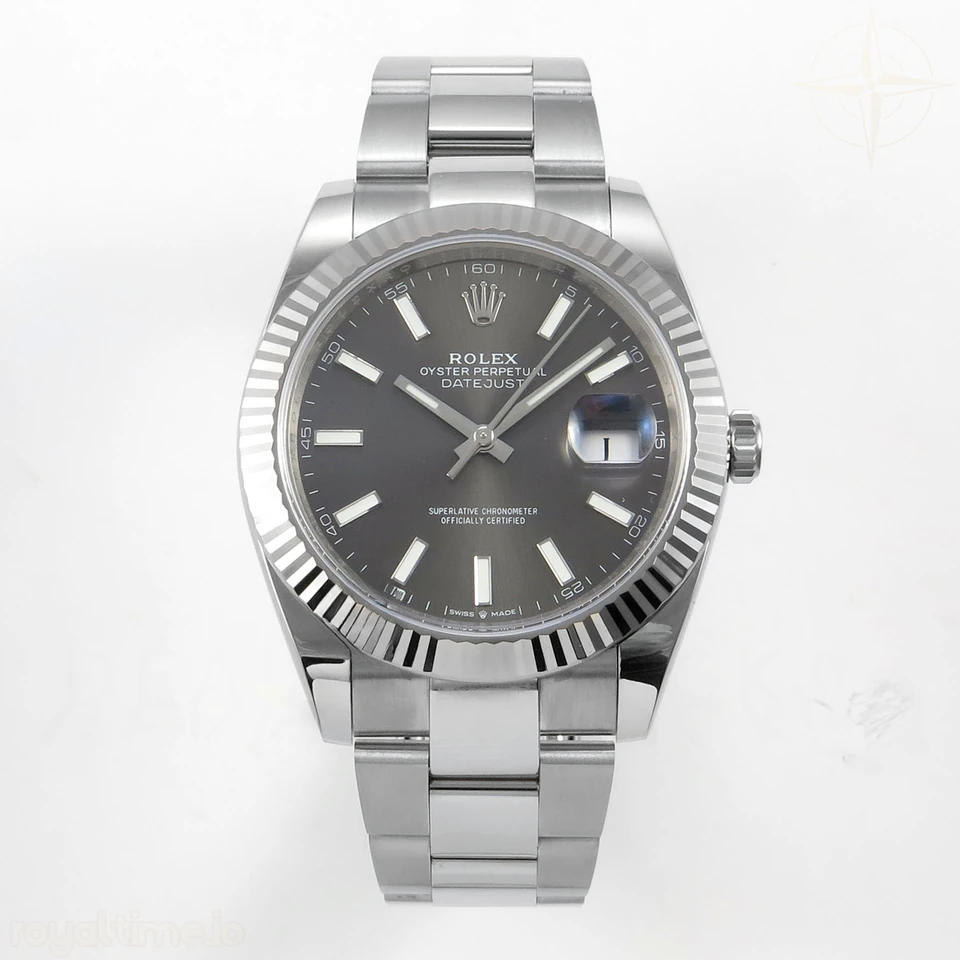 Rolex DateJust 41 126334 904L SS SCF Gray Dial on Oyster Bracelet VR3235