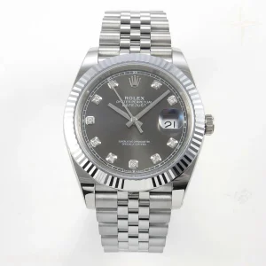 Rolex DateJust 41 126334 904L SS SCF Gray Diamonds Dial on Jubilee Bracelet VR3235