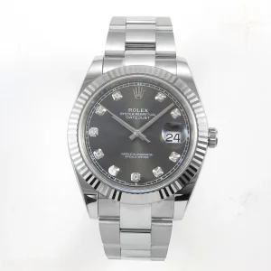 Rolex DateJust 41 126334 904L SS SCF Gray Diamonds Dial on Oyster Bracelet VR3235