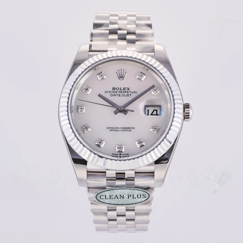 Rolex DateJust 41 126334 Clean Plus 904L Steel White MOP Diamonds Dial on Jubilee Bracelet DD3235