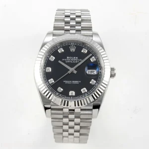 Rolex DateJust 41 126334 Clean Plus Black Diamonds Dial on Jubilee Bracelet JH3235 (Free Sprung) Weighted 133g