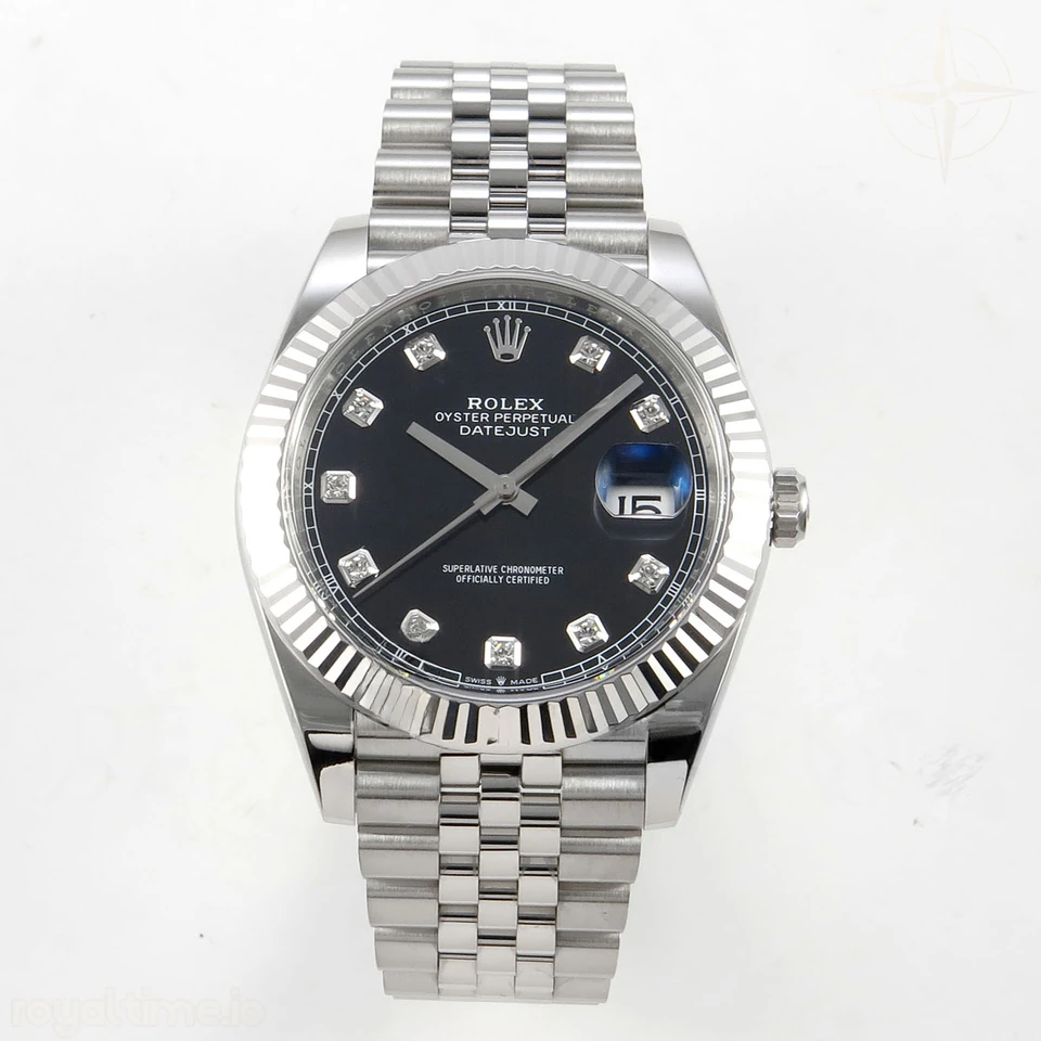 Rolex DateJust 41 126334 Clean Plus Black Diamonds Dial on Jubilee Bracelet JH3235 (Free Sprung) Weighted 133g