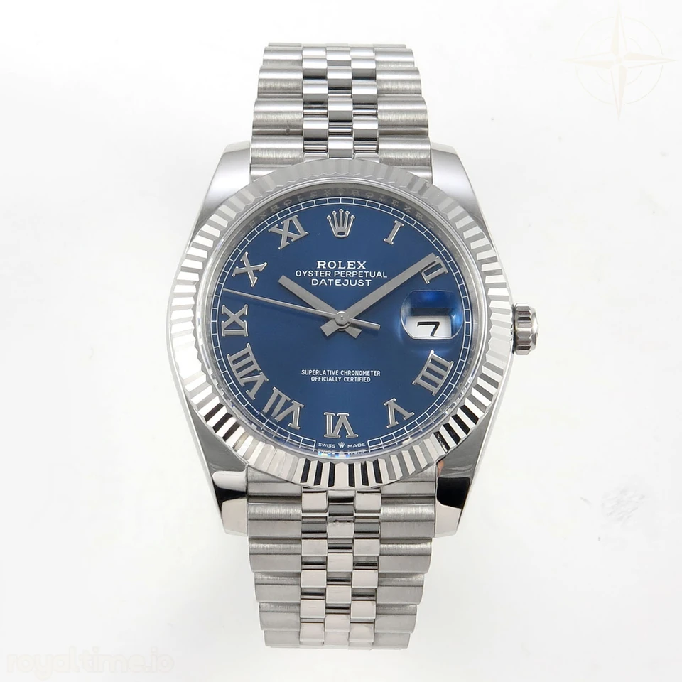 Rolex DateJust 41 126334 Clean Plus Blue Roman Dial on Jubilee Bracelet JH3235 (Free Sprung) Weighted 133g