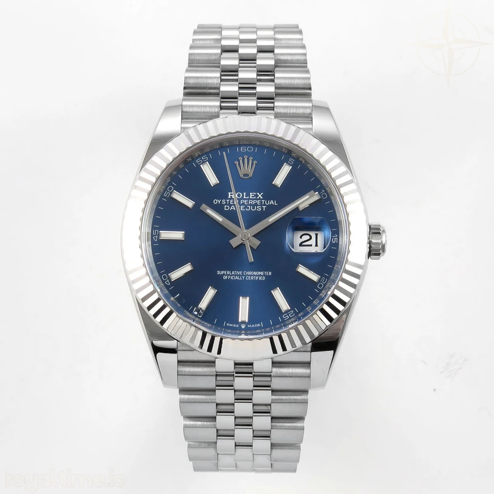 Rolex DateJust 41 126334 Clean Plus Blue Stick Dial on Jubilee Bracelet JH3235 (Free Sprung) Weighted 133g
