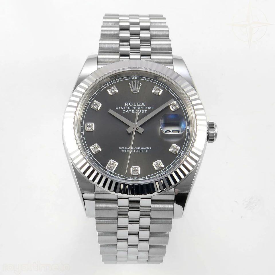 Rolex DateJust 41 126334 Clean Plus Gray Diamonds Dial on Jubilee Bracelet JH3235 (Free Sprung) Weighted 133g