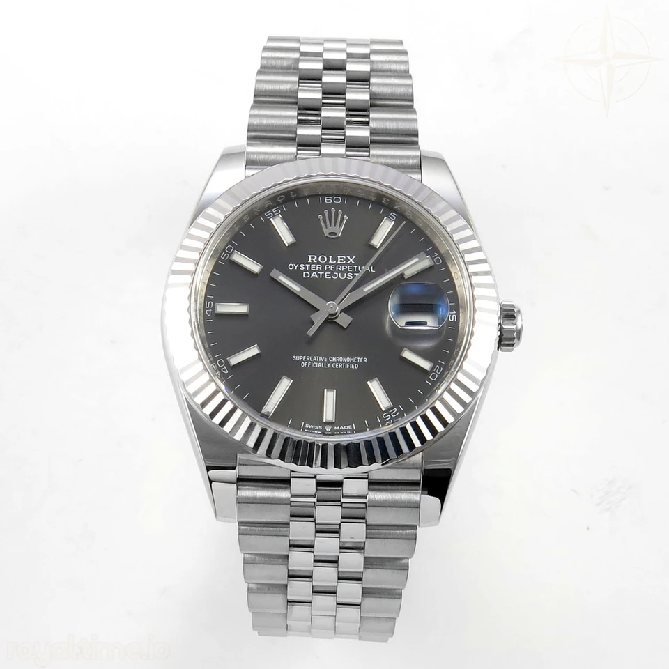 Rolex DateJust 41 126334 Clean Plus Gray Stick Dial on Jubilee Bracelet JH3235 (Free Sprung) Weighted 133g