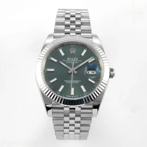 Rolex DateJust 41 126334 Clean Plus Green Stick Dial on Jubilee Bracelet JH3235 (Free Sprung) Weighted 133g
