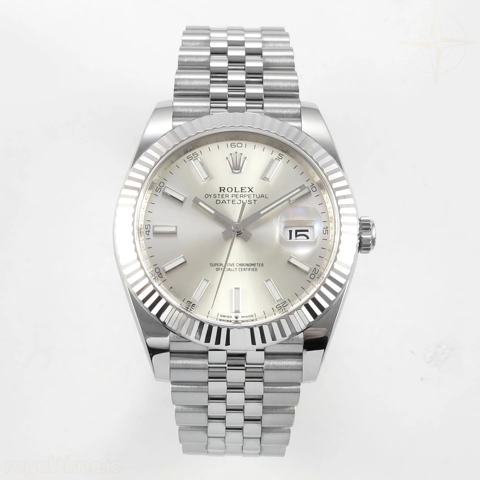 Rolex DateJust 41 126334 Clean Plus Silver Stick Dial on Jubilee Bracelet JH3235 (Free Sprung) Weighted 133g
