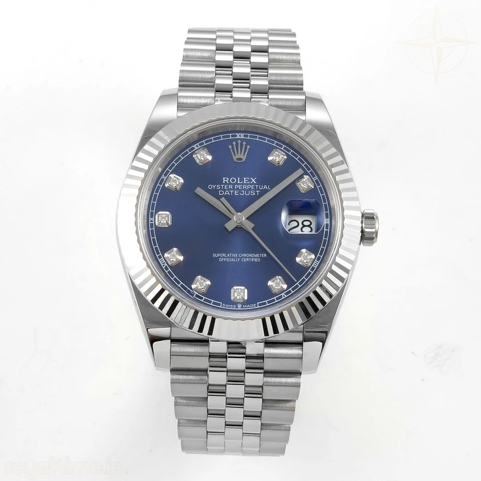 Rolex DateJust 41 126334 ERF Blue Diamonds Dial on Jubilee Bracelet JH3235 (Free Sprung) Weighted 132g
