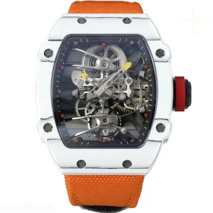 Richard Mille RM 027-02 Tourbillon Rafael Nadal White NTPT on Orange Nylon Strap