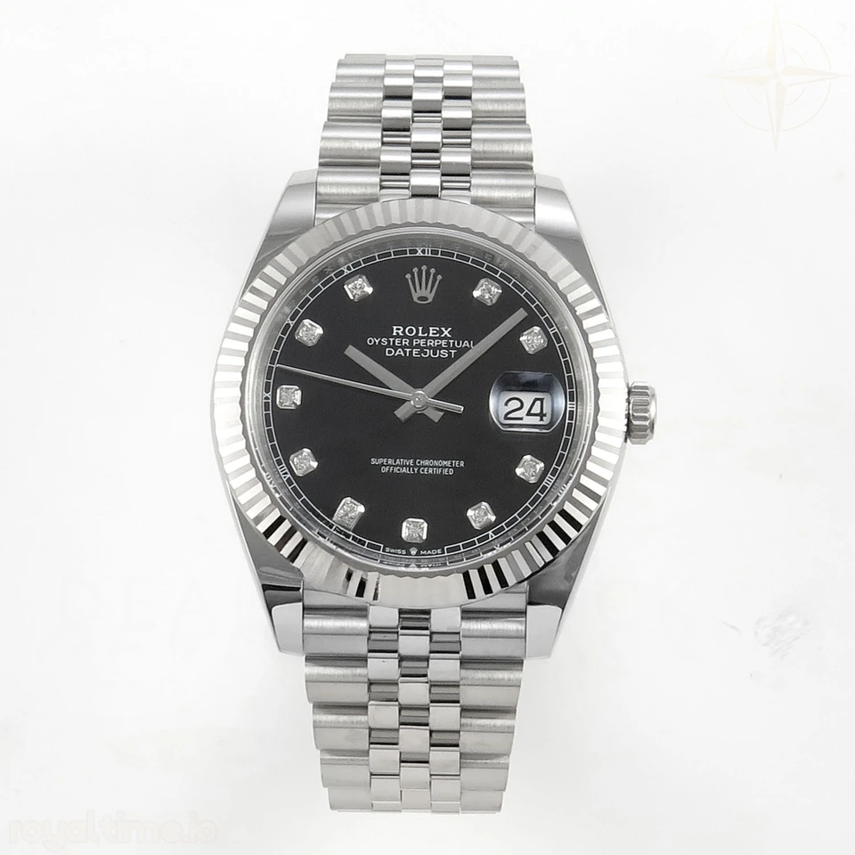 Rolex DateJust 41mm 126334 ARF Black Diamonds Dial on Jubilee Bracelet DD3235