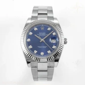 Rolex DateJust 41 126334 904L SS SCF Blue Diamonds Dial on Oyster Bracelet VR3235
