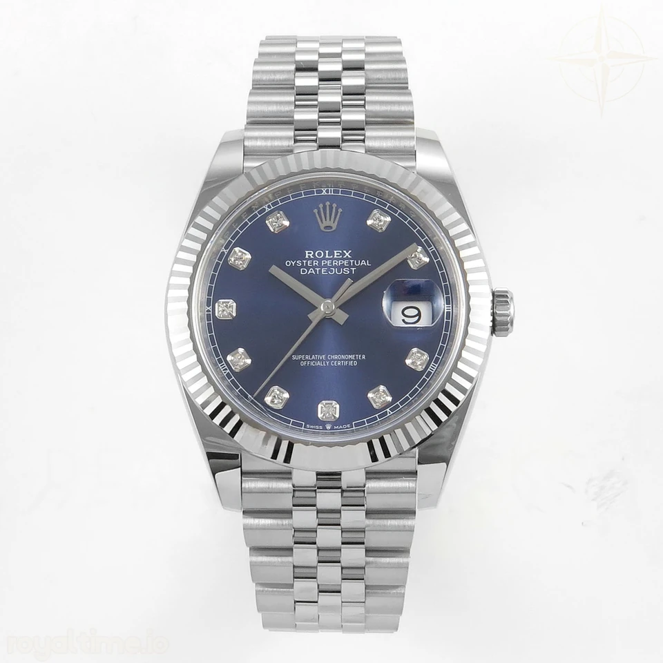 Rolex DateJust 41mm 126334 ARF Blue Diamonds Dial on Jubilee Bracelet DD3235