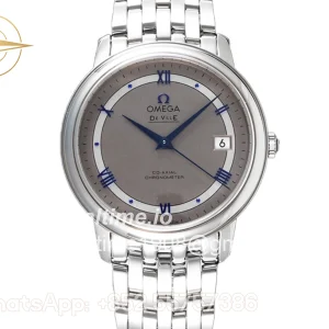 Omega De Ville Co-Axial Chronometer 36.8mm Silver Dial with Blue Marker in Steel on Bracelet