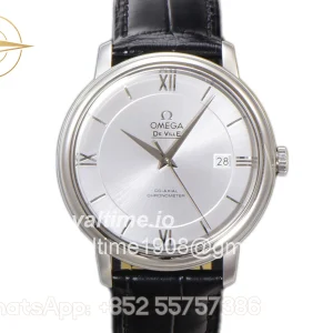 Omega De Ville Co-Axial Chronometer 39.5mm Silver Dial in Steel on Leather Strap