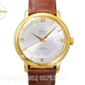 Omega De Ville Prestige Co‑Axial Master Chronometer 40mm Silver Dial in Yellow Gold