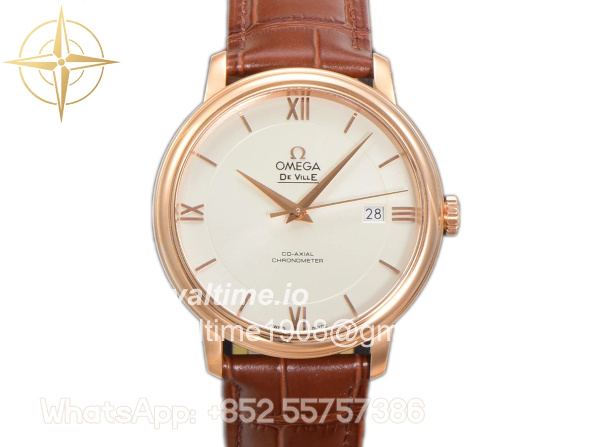 Omega De Ville Prestige Co‑Axial Master Chronometer 40mm White Dial in Rose Gold