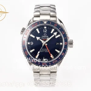 Omega Planet Ocean 600M Co-Axial GMT 43.5mm VSF Blue Dial Blue Ceramic Bezel on SS Bracelet A8605