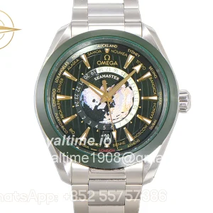 Omega Seamaster Aqua Terra Worldtimer Master Chrononometer Green Dial on Bracelet