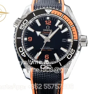 Omega Seamaster Planet Ocean 600M 43.5mm Black Dial in Steel on Leather Strap