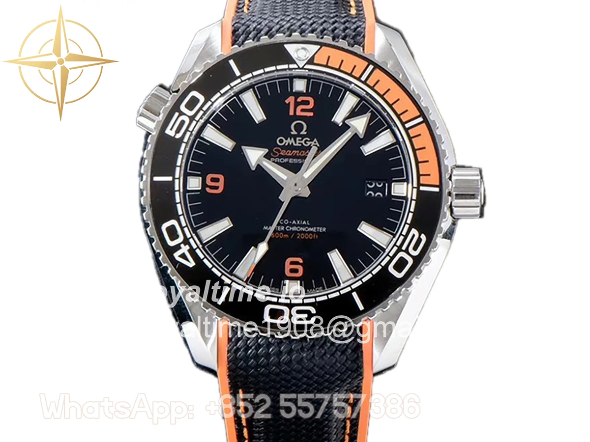 Omega Seamaster Planet Ocean 600M 43.5mm Black Dial in Steel on Leather Strap