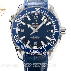 Omega Seamaster Planet Ocean 600M 43.5mm Blue Dial in Steel on Leather Strap