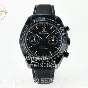 Omega Speedmaster “Dark Side of The Moon” Real Ceramic N1F on Leather Strap A9900
