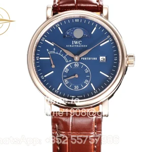 IWC Portofino Hand Wound Moon Phrase IW516407 Blue Dial in Rose Gold