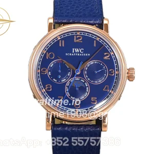IWC Portofino Perpetual Calendar IW3446 Blue Dial in Rose Gold