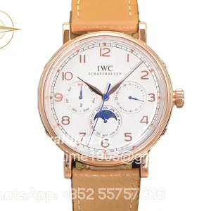 IWC Portofino Perpetual Calendar IW3446 White Dial in Rose Gold