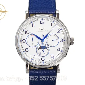 IWC Portofino Perpetual Calendar IW3446 White Dial in Steel