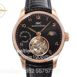 IWC Portugese Tourbillon Black Dial on Rose Gold