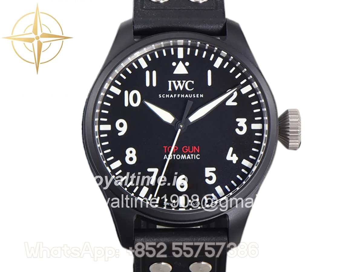 IWC Big Pilot’s Watch Automatic Top Gun IW326906 on Black Leather Strap
