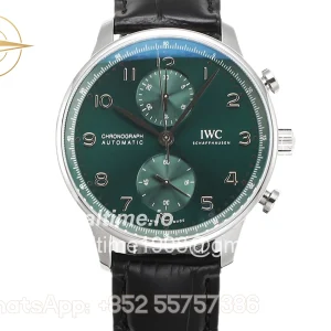 IWC Portugieser Chronograph IW371615 Green Dial in Steel