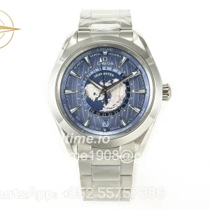 Omega Aqua Terra 150M 43mm Worldtimer 24 VSF Summer Blue Dial on SS Bracelet A8938