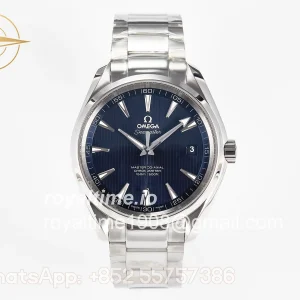 Omega Aqua Terra 150M SS VSF Blue Textured Dial on SS Bracelet A8500