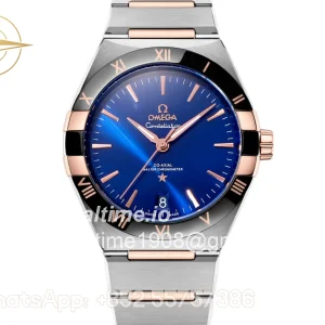 Omega Constellation Co-Axial Master Chronometer Sedna™ Gold 41mm Blue Dial with Ceramic Bezel on Bracelet